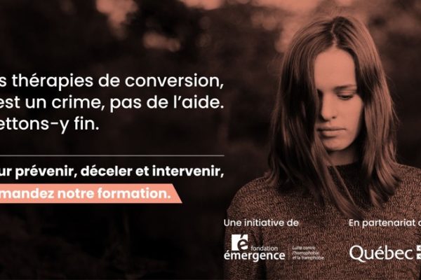 Fondation Émergence thérapie de conversion affiche
