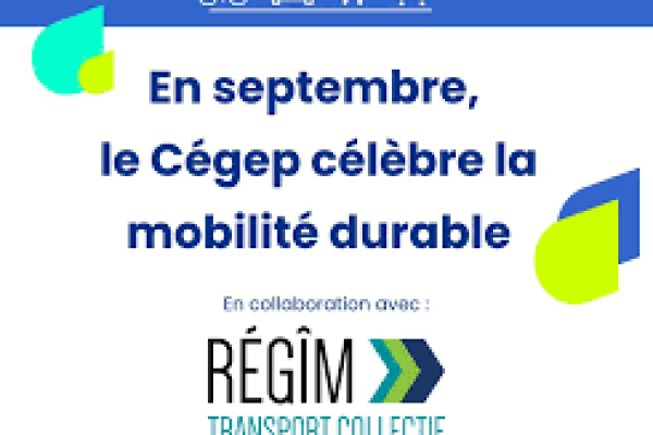 RÉGIM et Cégep mois mobilité durable en septembre affiche