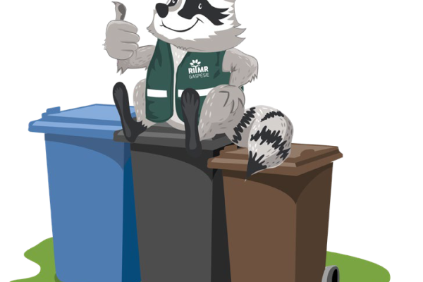 Régie intermunicipale de traitement des matières résiduelles de la Gaspésie dessins bacs et raton